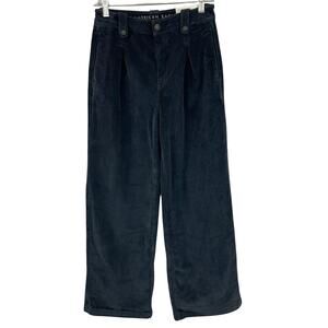 American Eagle Womens 2 - 26W High Rise Pleated Wide Leg Corduroy Trousers Pants